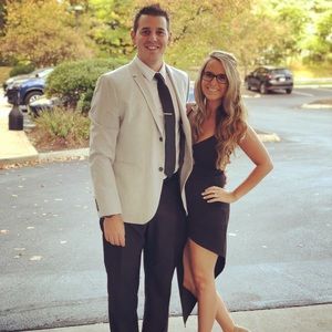 Windsor asymmetrical bodycon mini dress